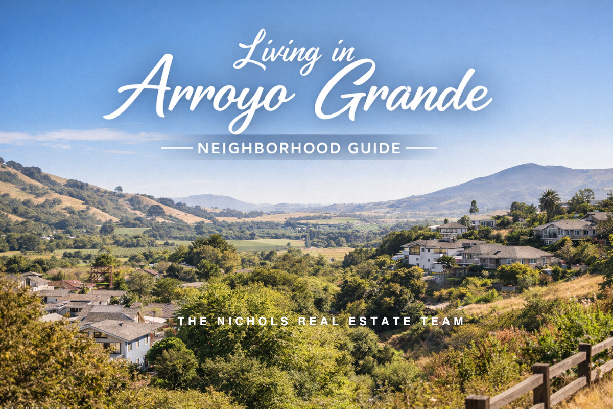 Living in Arroyo Grande in San Luis Obispo County featuring hillside homes and Central Coast neighborhood views.
